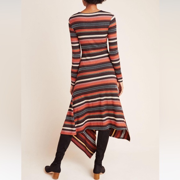Maeve by Anthropologie Parkside Knit Jersey Striped Midi Dress Size M - Picture 2 of 14